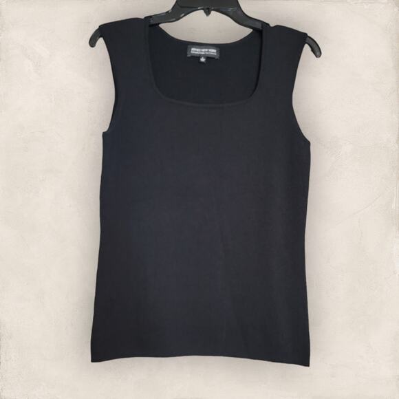 Jones New York Tops - Jones New York Collection Platinum Sleeveless Black Ripped Top Size Large